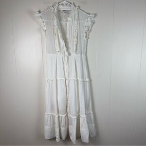 Sea New York Ruffle Trim Midi Dress Women’s Sz‎ 00 Tiered Cottage Prairie Cotton